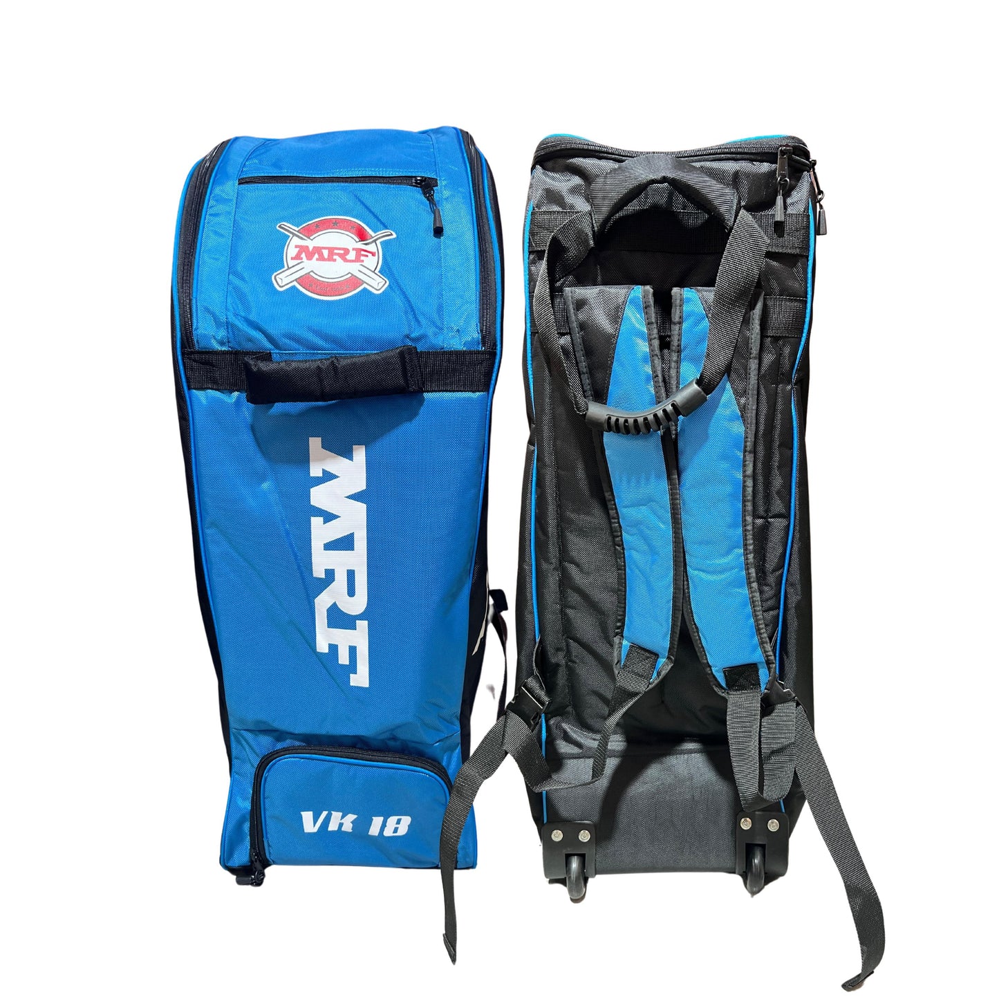 MRF English Willow Legend VK 18 Blue Cricket Kit Set - Complete Cricket Set for for Adult and Junior