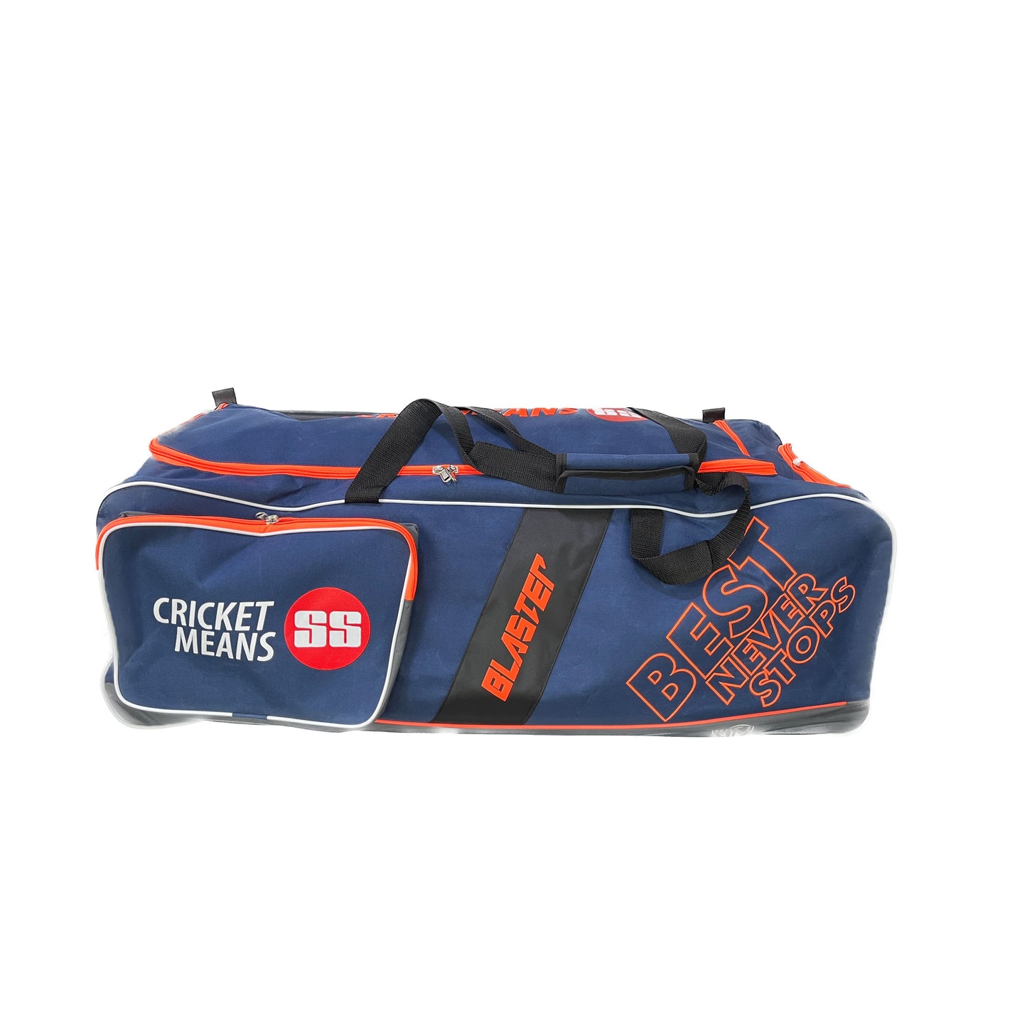 SS Blaster Orange Navy Cricket Kit Bag with wheels