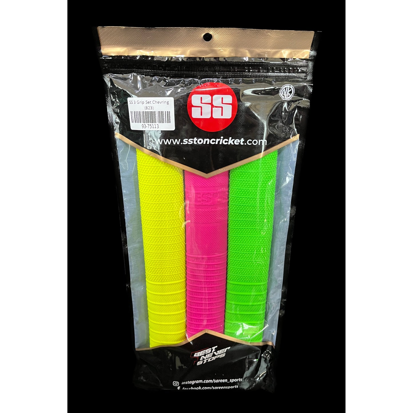 SS Cricket Bat Rubber Grip - 3pc Set Chevring