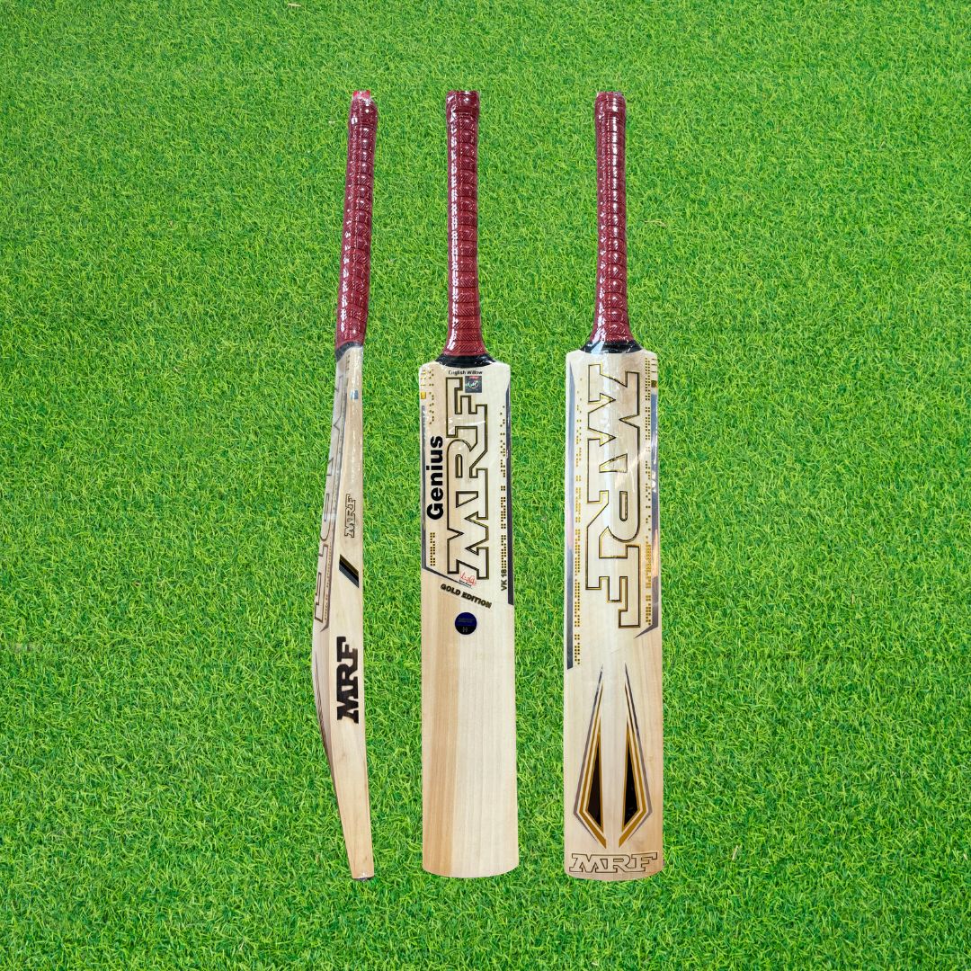 MRF Genius Gold Edition English Willow Cricket Bat - Junior Size 4