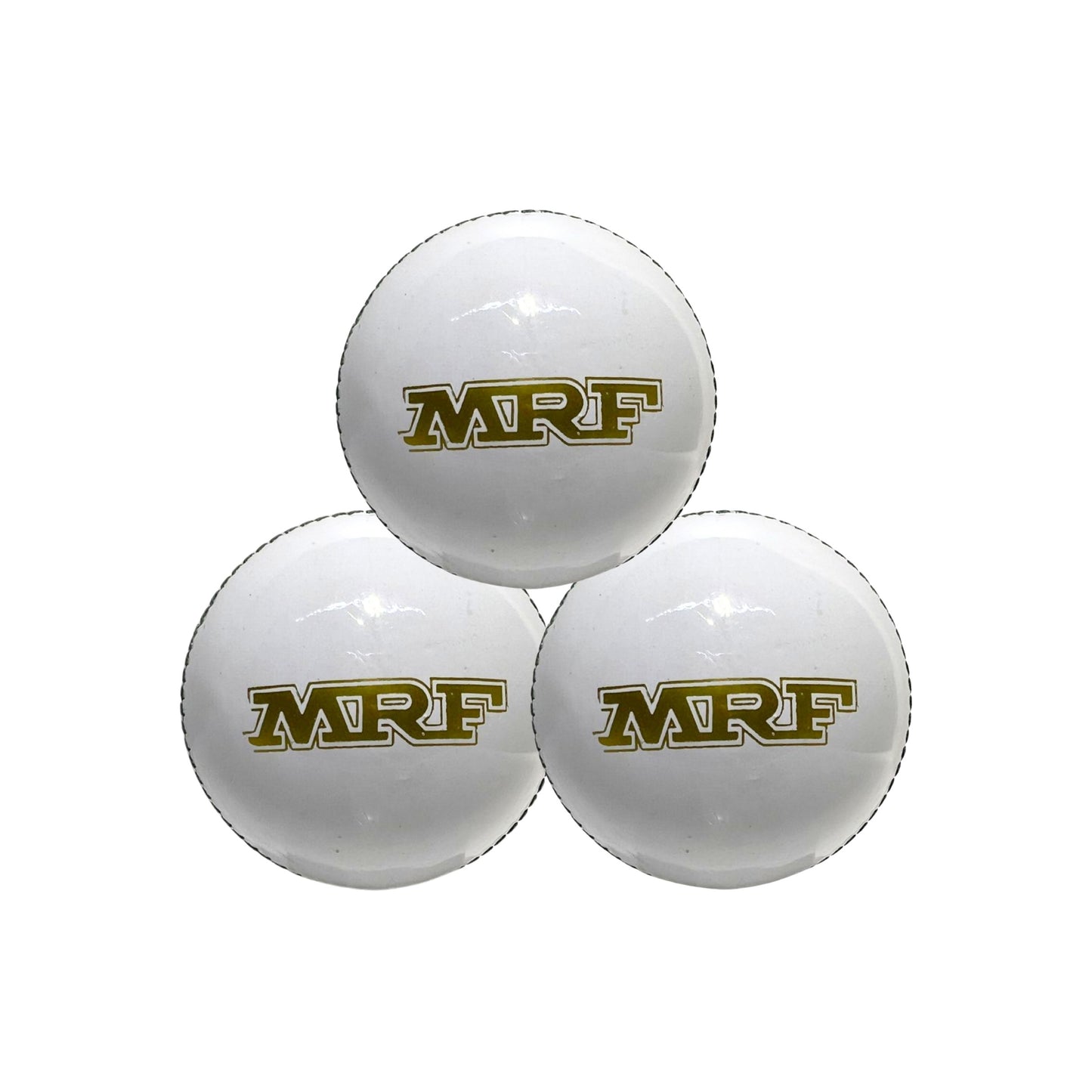 MRF Power White Ball Leather Ball for Cricket (Pack of 3)