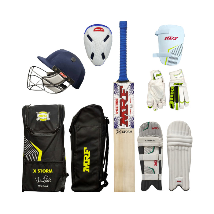 MRF Xstorm Kashmir Willow Cricket Kit Set for Adult and Junior - Latest 2026 Release