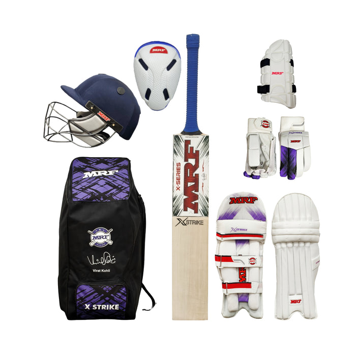 MRF Xstrike Kashmir Willow Cricket Kit Set for Adult and Junior - Latest 2026 Release