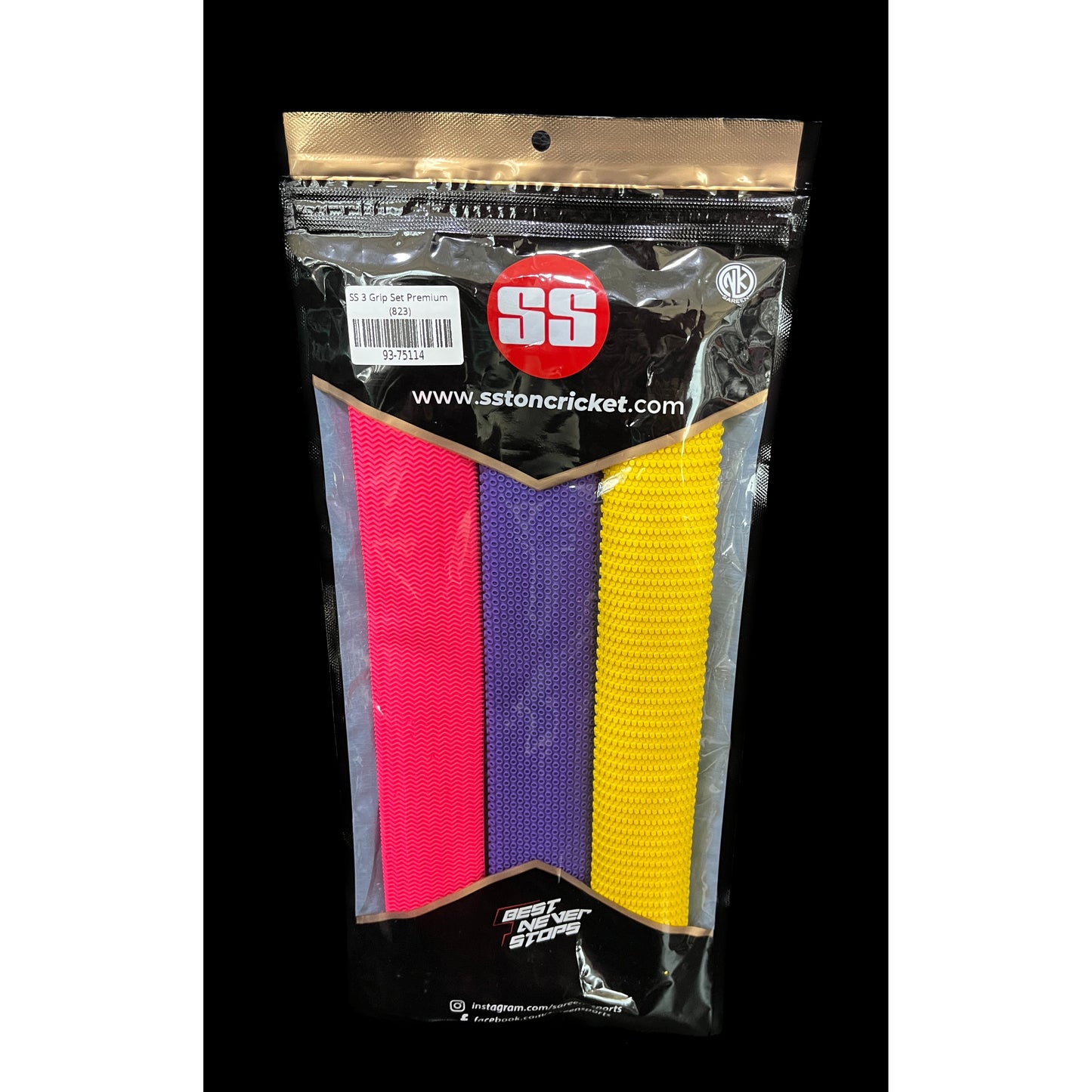 SS Cricket Bat Rubber Grip Premium - 3pc Set