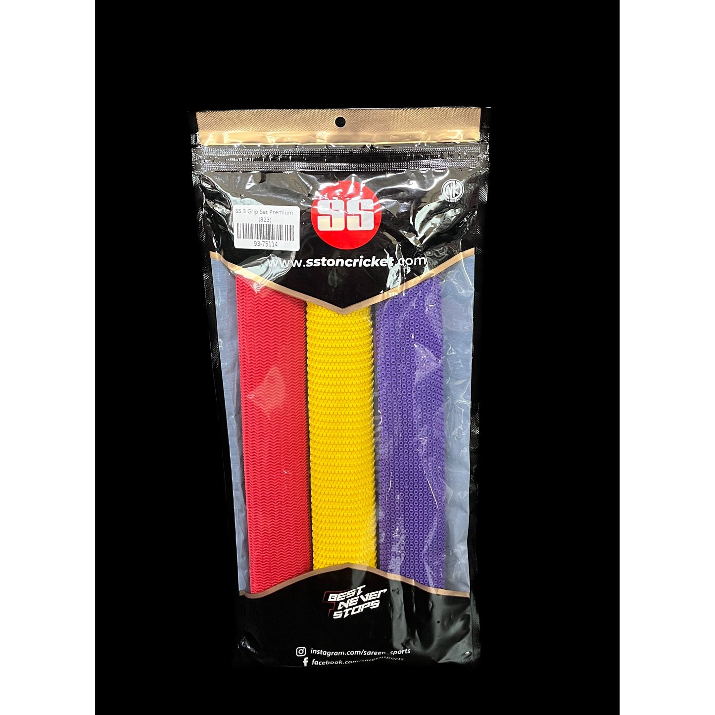 SS Cricket Bat Rubber Grip Premium - 3pc Set