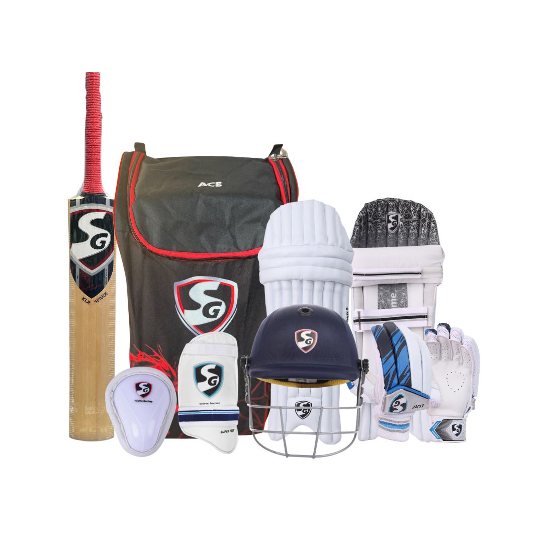 SG KLR Spark Kashmir Willow Cricket Kit Set, Complete Cricket Set for Adult