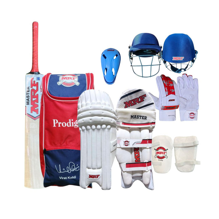 MRF Kashmir Willow Master Cricket Kit Set - Complete Cricket Set for Junior