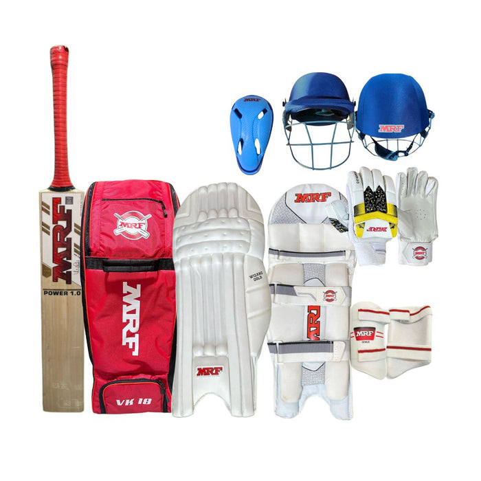 MRF Power English Willow Cricket Kit Set - Complete Cricket Set for Adult