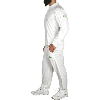 CA White Test Kit Cricket Shirt and Trouser Set Long Sleeves - Cricket Uniform