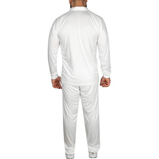 CA White Test Kit Cricket Shirt and Trouser Set Long Sleeves - Cricket Uniform