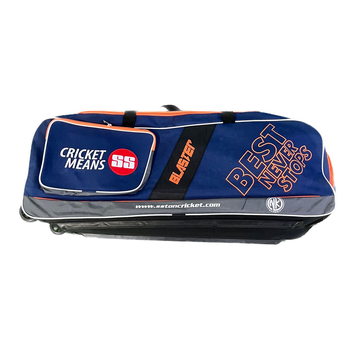 SS Blaster Orange Navy Cricket Kit Bag with wheels