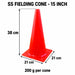 SS 15 inch fielding cone - 38 cm tall - 21 x 21 cm base - 200 g per cone
