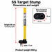 SS target stump - height 69 cm from top to base underside excluding spike, base 17 x 10 cm, spike 7.5 cm, product weight 850 g