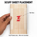 ZAP cricket bat scuff sheet application detail