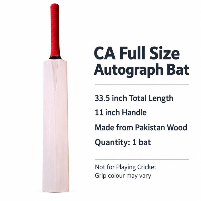 CA autograph cricket bat size guide