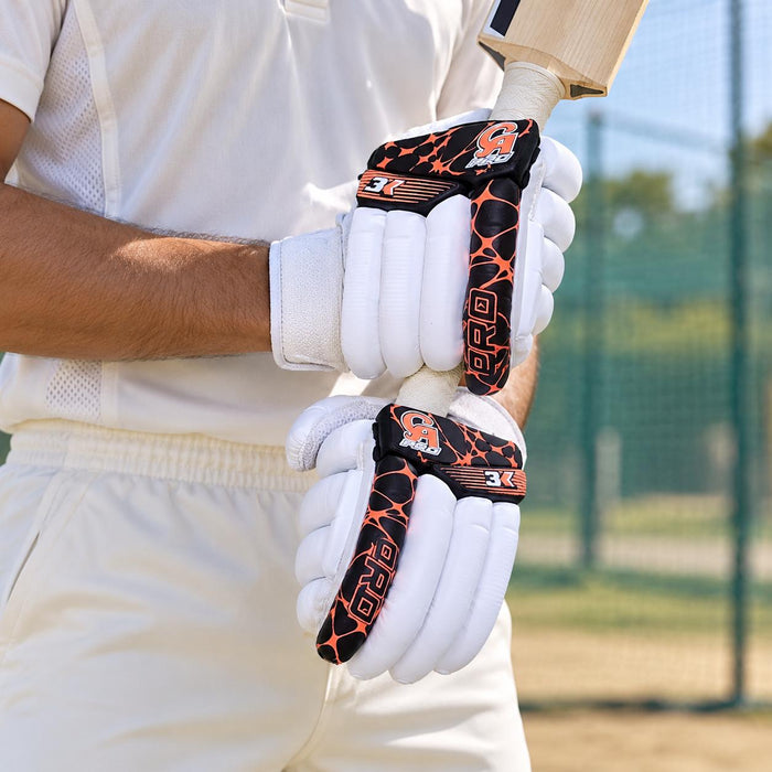 CA Pro 3K batting gloves - worn glove batting grip
