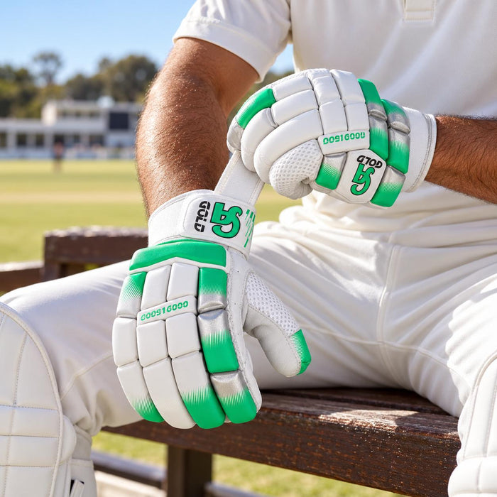 CA Gold 16000 batting gloves - worn glove wrist fastening
