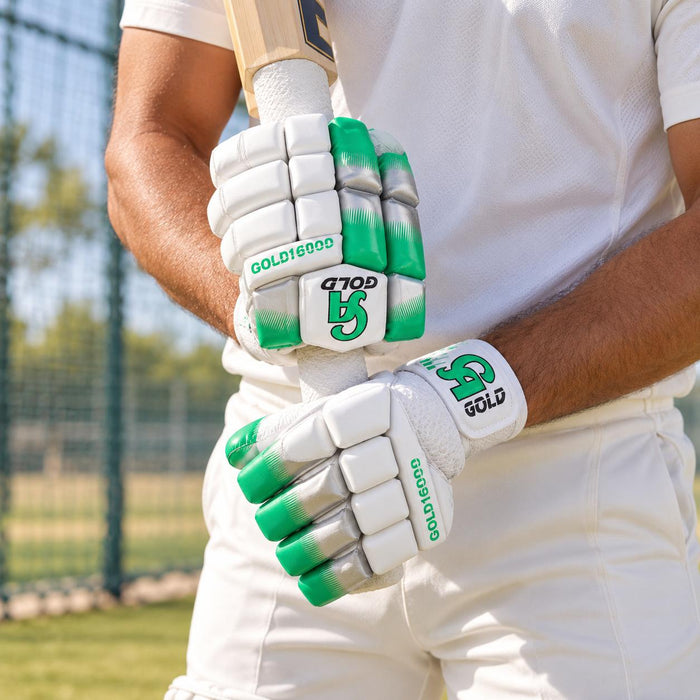 CA Gold 16000 batting gloves - worn glove batting grip