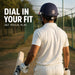 Rear view of adult cricketer wearing SG Aerotuff navy blue cricket helmet