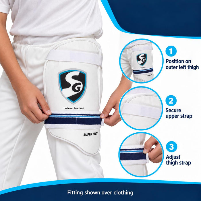SG Super Test single thigh guard, Youth RH - image 5