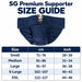 SG Premium Navy Supporter size guide Small Medium Large X-Large XXL