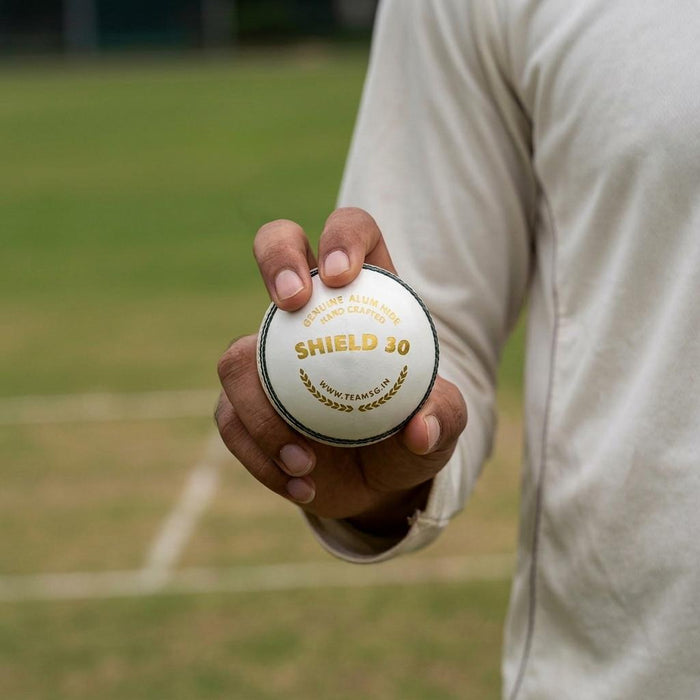 SG Shield 30 White Cricket Leather Ball