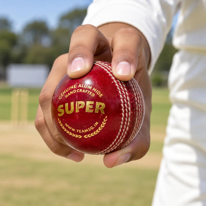 SG Super Red Youth leather ball - realistic cricket use