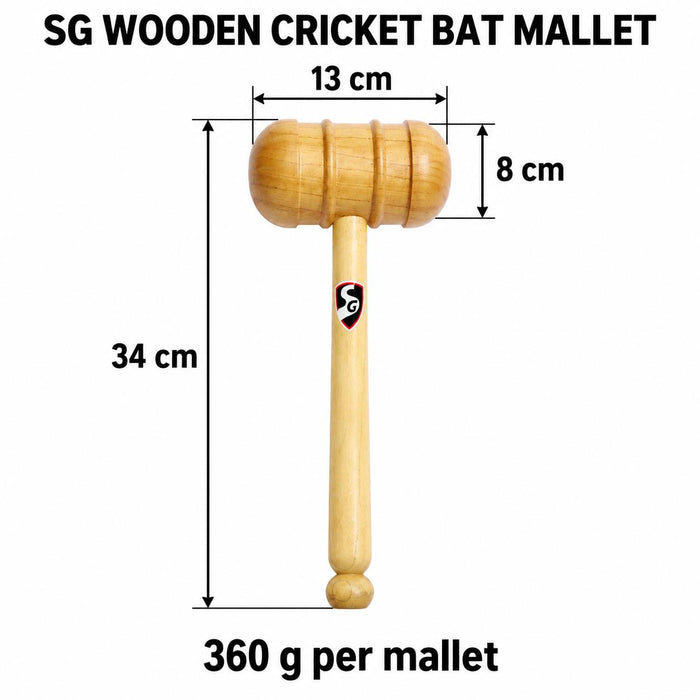 SG wooden cricket bat mallet - overall length 34 cm - head 13 x 8 cm - 360 g