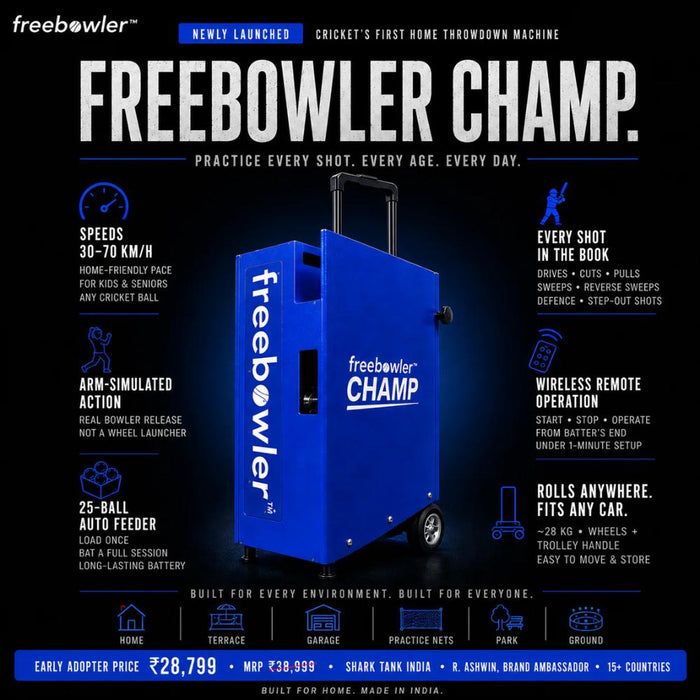 Freebowler Champ - Cricket Bowling Machine for Professional Practice