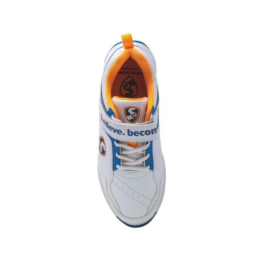 SG Century 6.0 White/Royal Blue/Orange Cricket Shoes