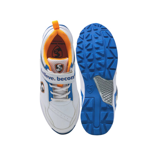 SG Century 6.0 White/Royal Blue/Orange Cricket Shoes