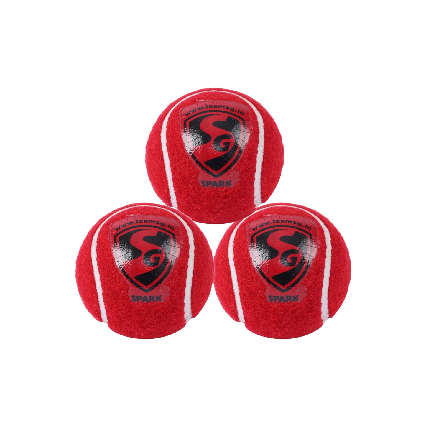 SG SPARK Red Tennis Heavy Cricket Ball - (Pack of 3)