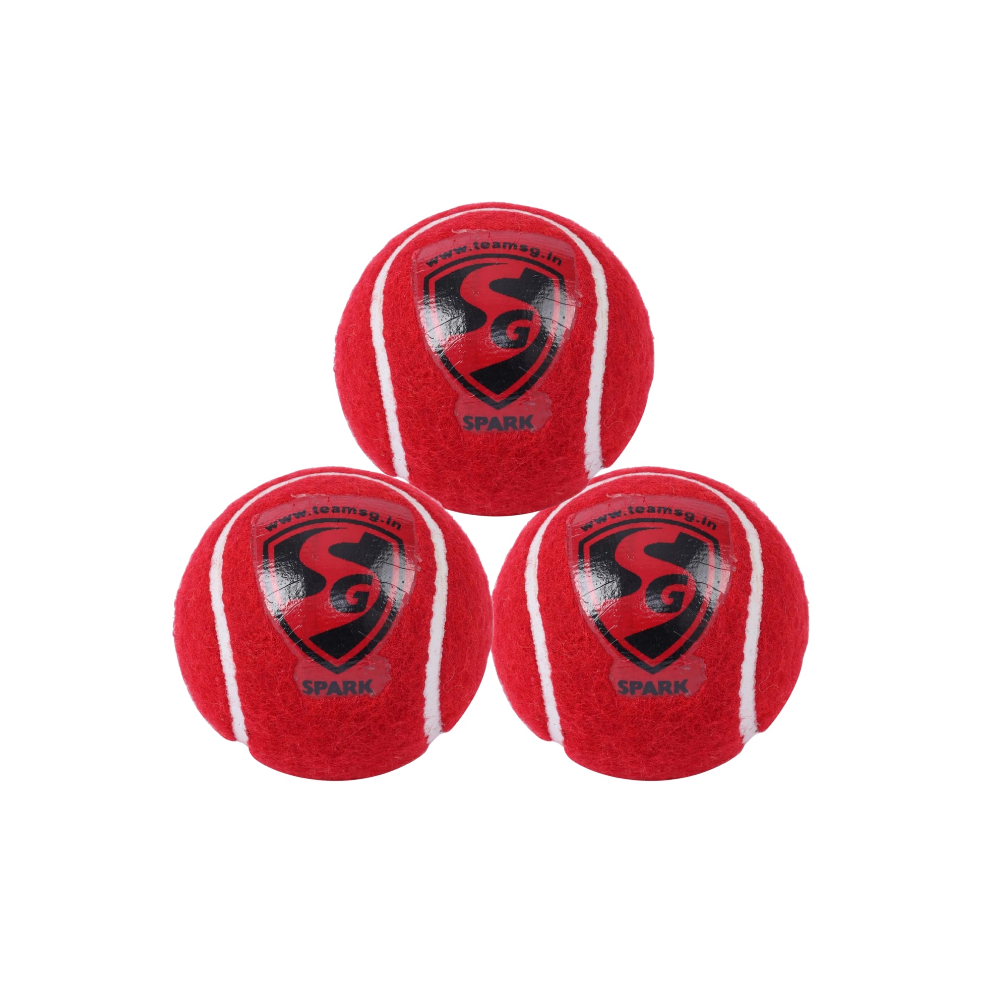 SG SPARK Red Tennis Heavy Cricket Ball - (Pack of 3)