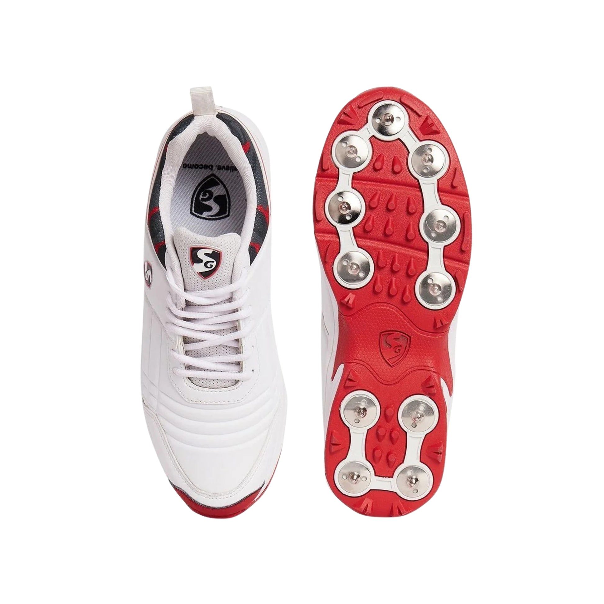 SG Savage Spikes 1.0 White/Red/Grey Shoes