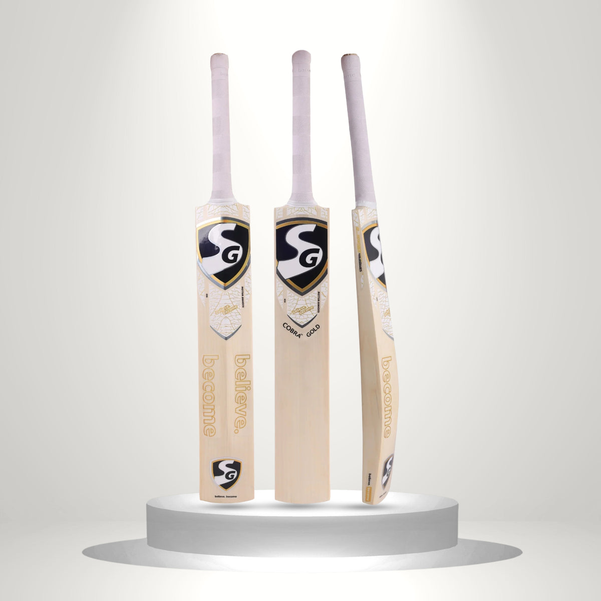 Raquette Cricket SG Cobra Gold - Saule Cachemire Premium, Manche Court, Housse Incluse