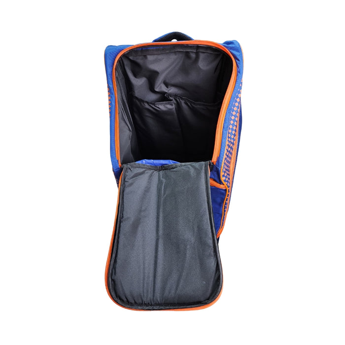 MRF VK 18 Senior Orange Blue Cricket Kit Bag With Wheels