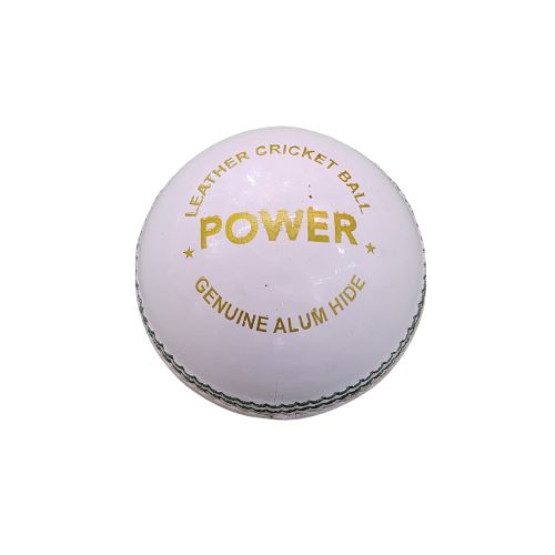 MRF Power White Ball Leather Ball for Cricket (Pack of 6)