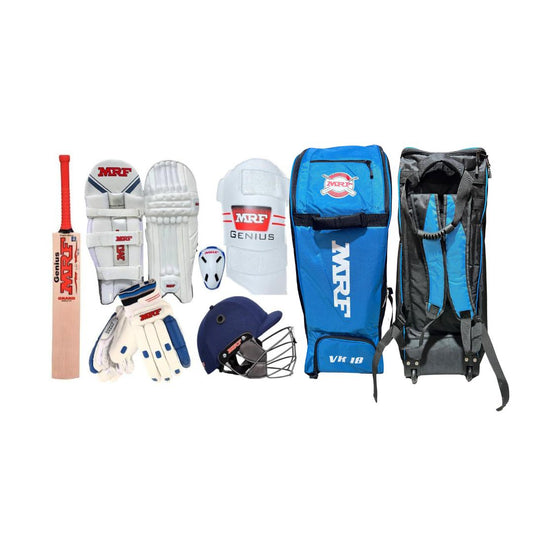 MRF Junior English Willow Genius Grand Cricket Kit Set - Complete Cricket Set for Junior Youth and Boys