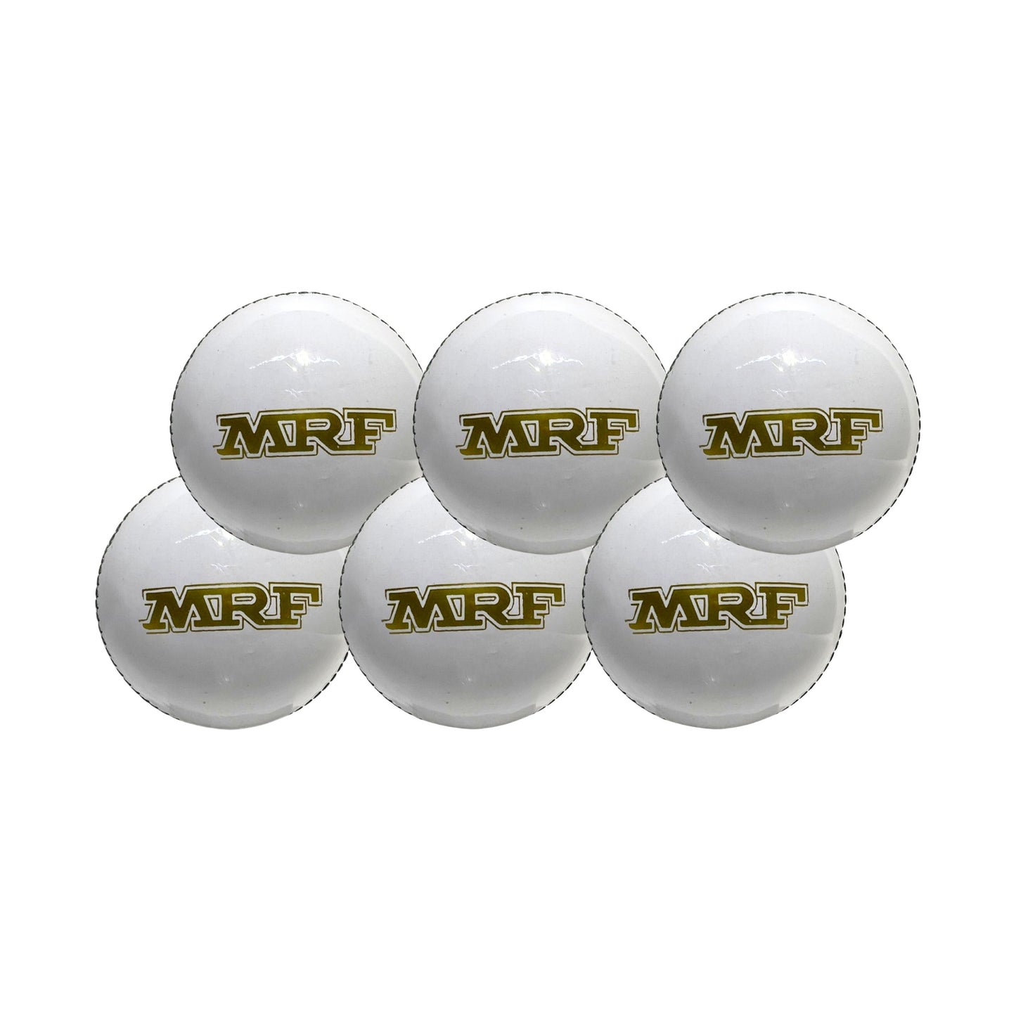 MRF Power White Ball Leather Ball for Cricket (Pack of 6)