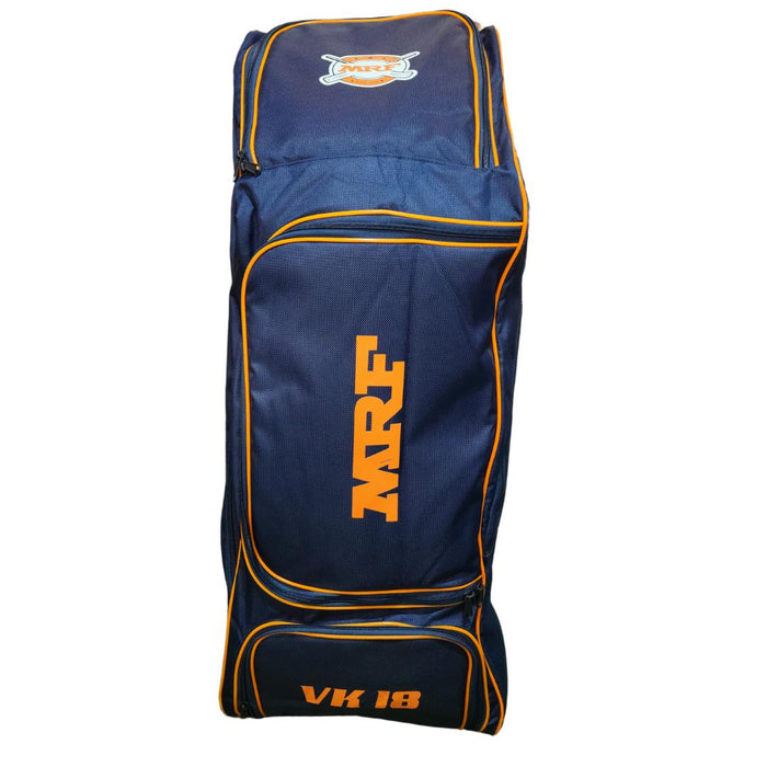 MRF VK 18 Senior Orange Blue Cricket Kit Bag With Wheels