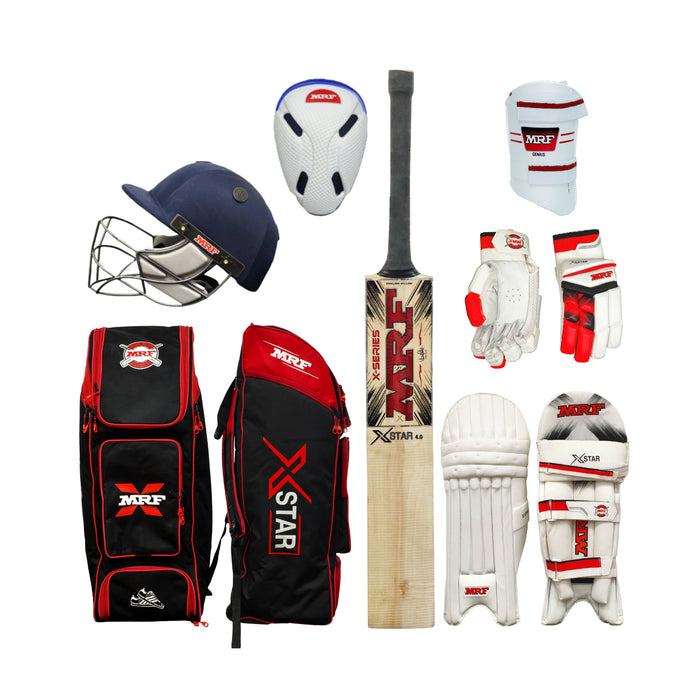 MRF Xstar 4.0 English Willow Cricket Kit Set for Adult and Junior - Latest 2026 Release