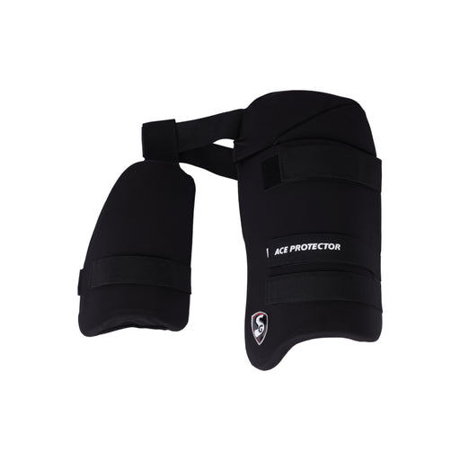 SG Combo ACE Protector Black Cricket Dual Thigh Guard