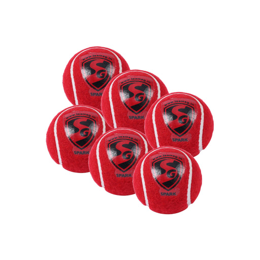 SG SPARK Red Tennis Heavy Cricket Ball - (Pack of 6)