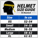 SG Blazetech helmet size guide: XS 52-54 cm, Small 54-56 cm, Medium 56-58 cm, Large 58-62 cm, XL 62-65 cm