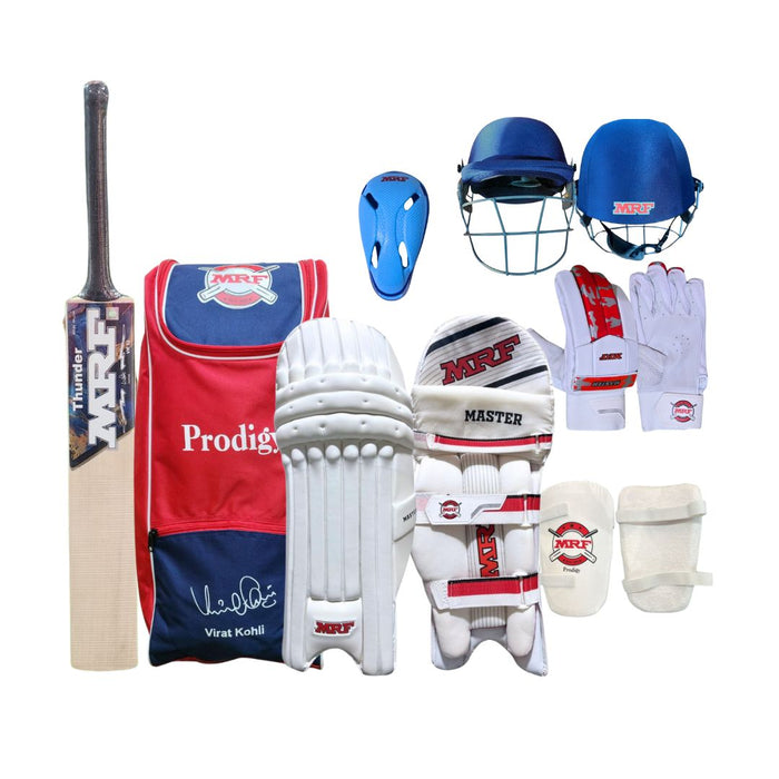 MRF Kashmir Willow Thunder  Cricket Kit Set - Complete Cricket Set for Adult