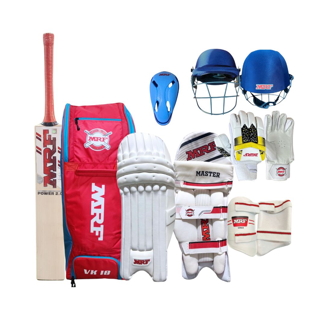 MRF Power English Willow Cricket Kit Set - Complete Cricket Set for Junior