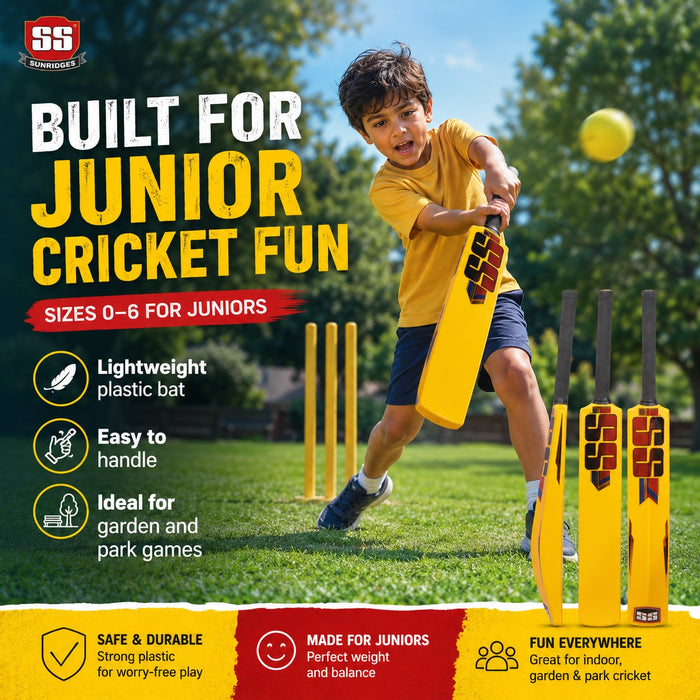 SS Plastic Cricket Bat Adult and Junior Size 0 - 6, 8