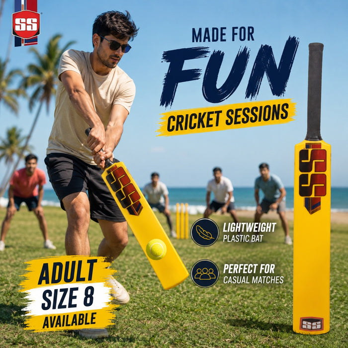 SS Plastic Cricket Bat Adult and Junior Size 0 - 6, 8