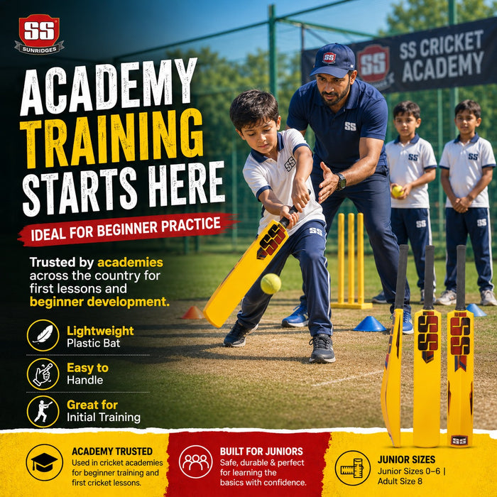 SS Plastic Cricket Bat Adult and Junior Size 0 - 6, 8