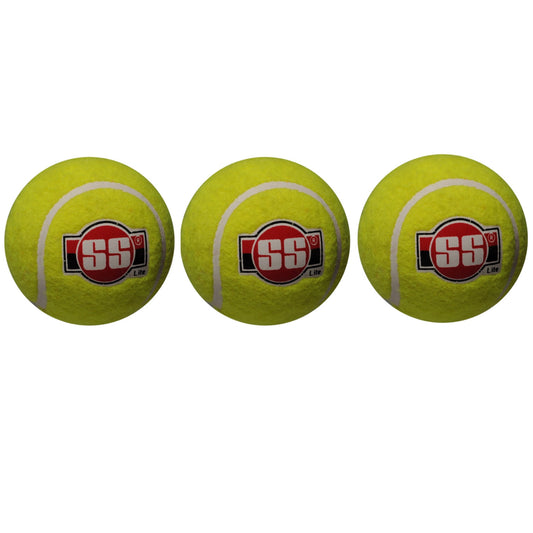 SS Soft Pro Tennis Ball for Cricket Yellow Light (Pack of 3)